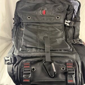 Rugged Black and Red Backpack